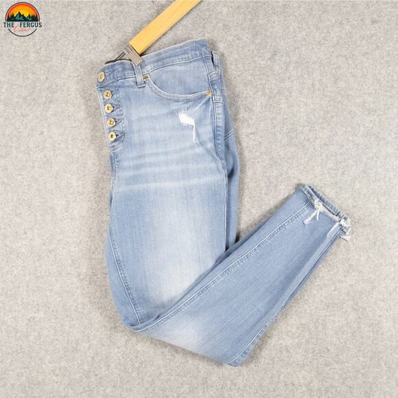 Torrid Bombshell Skinny Jeans Blue Cotton Blend Button Fly Women's Plus Size 14R - Picture 1 of 13